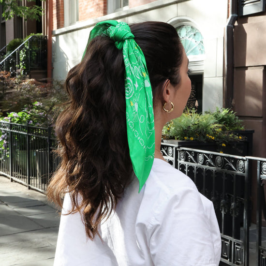 Green Beauty Bandana On Model Back Shot